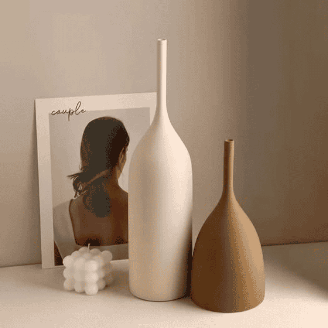 2pcs Vintage Brushed Decor Vases