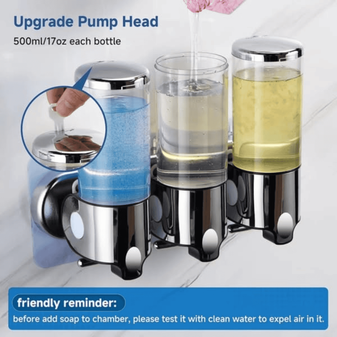 Wall-mounted Multi-Chamber Soap Dispenser