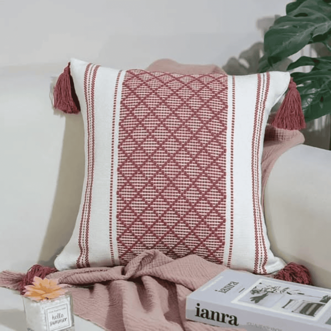 Throw Pillow Cover With Tassel