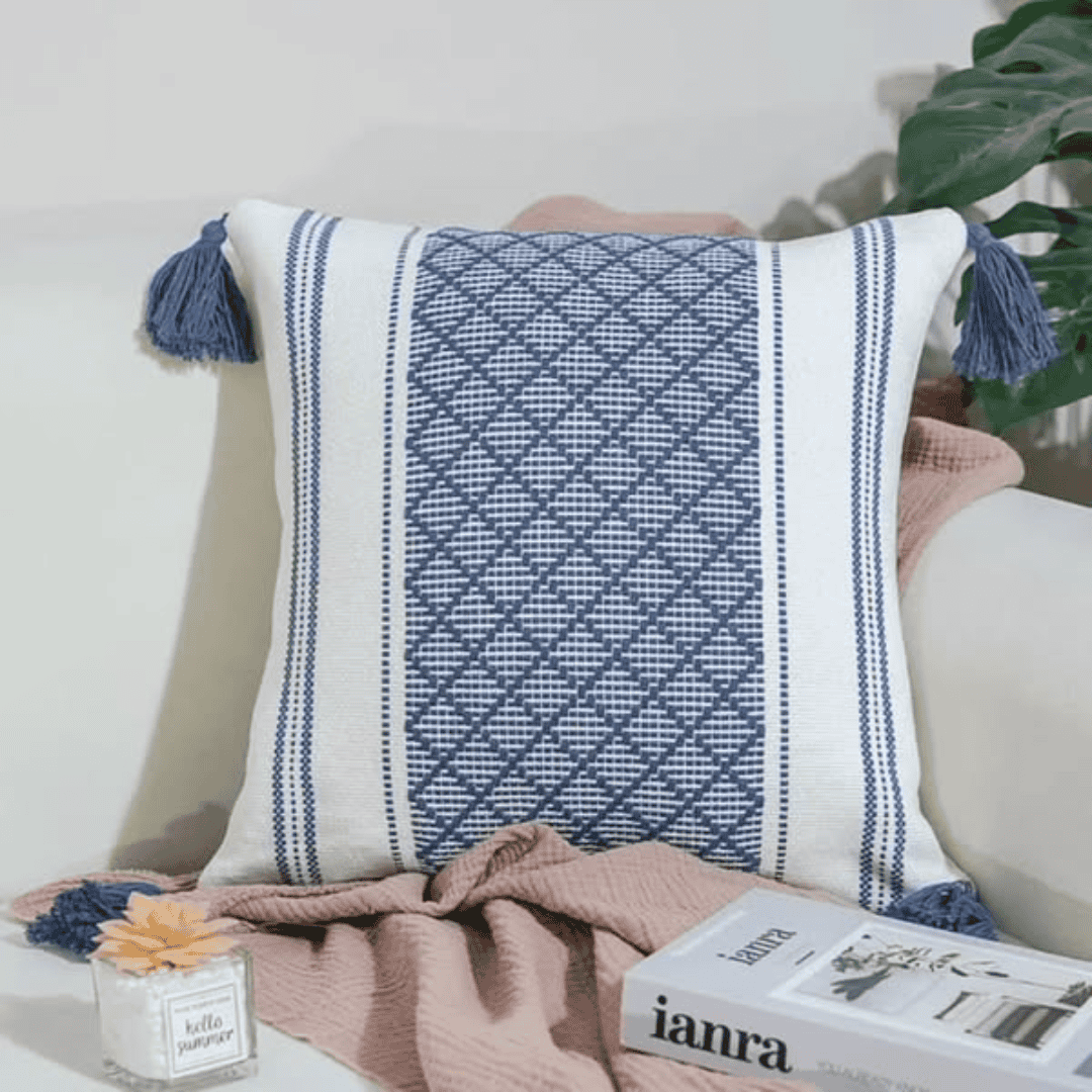 Throw Pillow Cover With Tassel