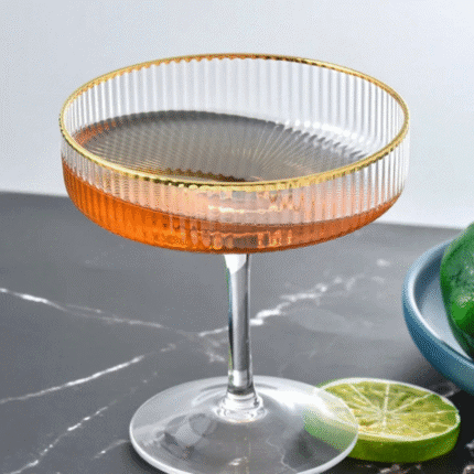6-Piece Glass Set with Gold Rim