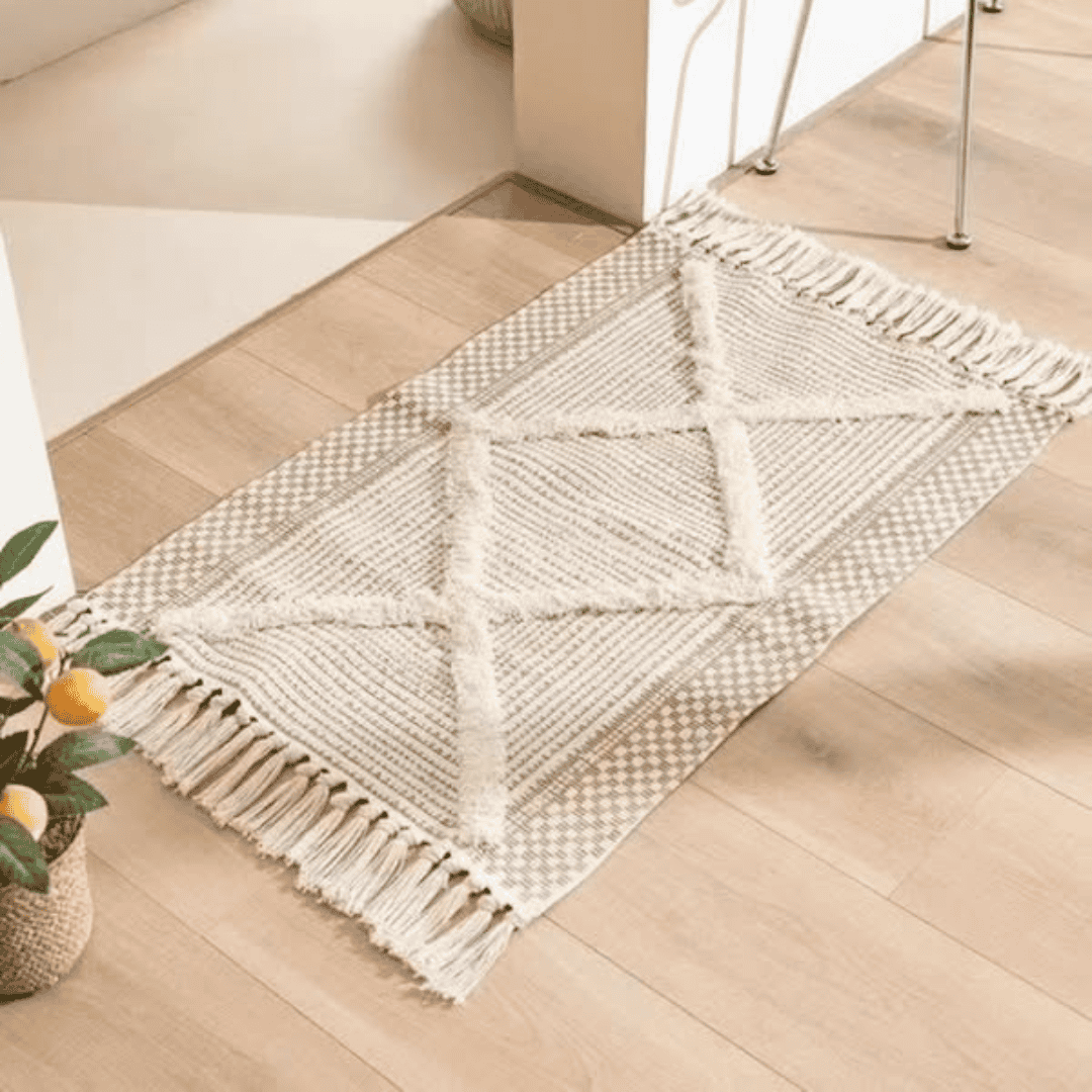 Bohemian Style Bedroom Rug with Tassels
