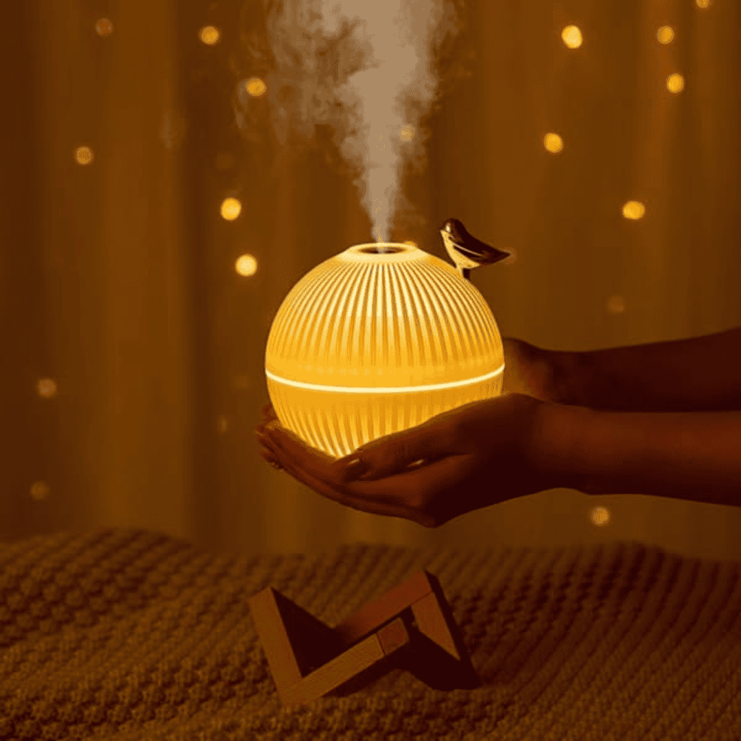 Ultrasonic Air Humidifier Diffuser with Wooden Stand