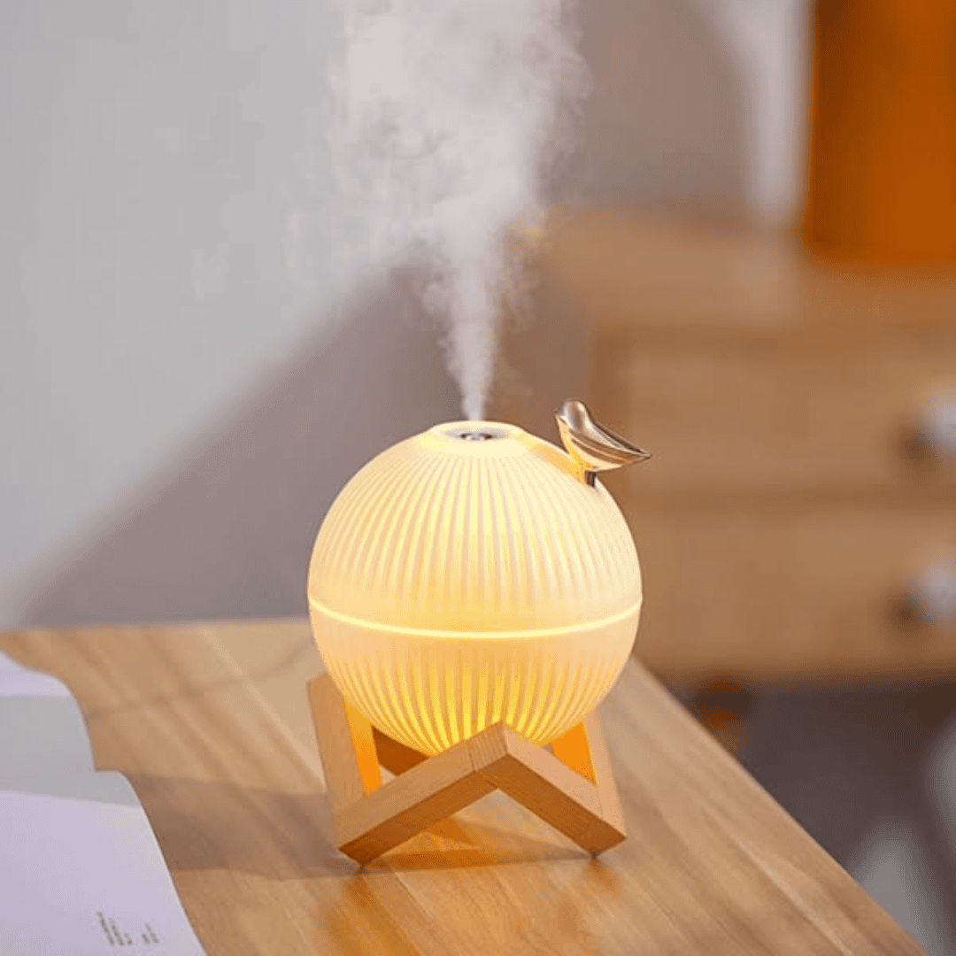 Ultrasonic Air Humidifier Diffuser with Wooden Stand