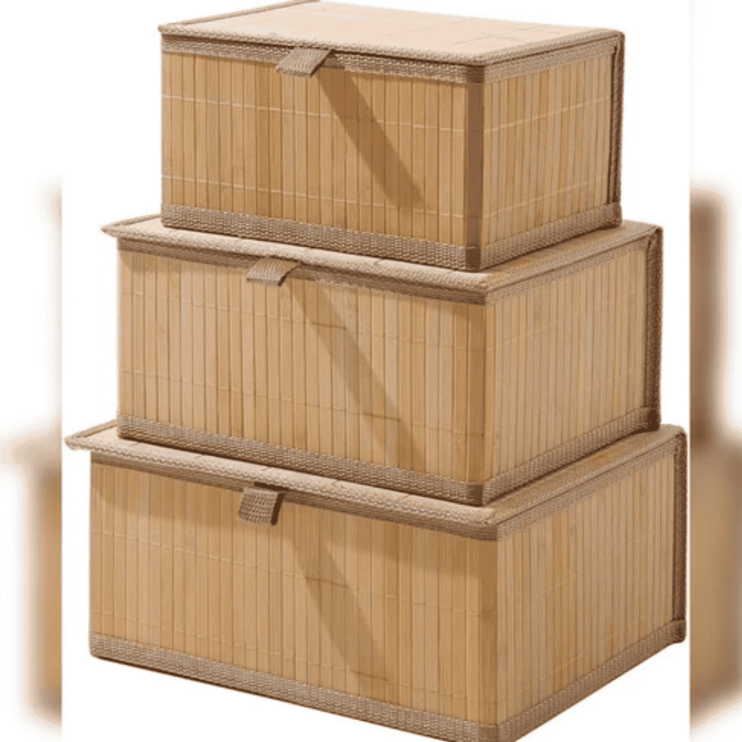 3-in-1 Organizing Wicker Baskets with Cover