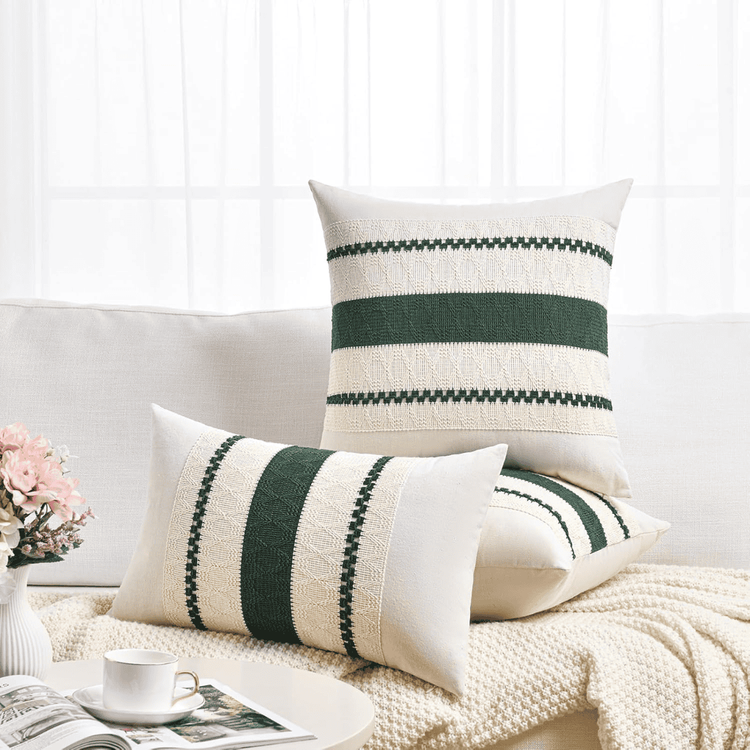Decorative Pillow Case and Lumbar Pillow Case Set
