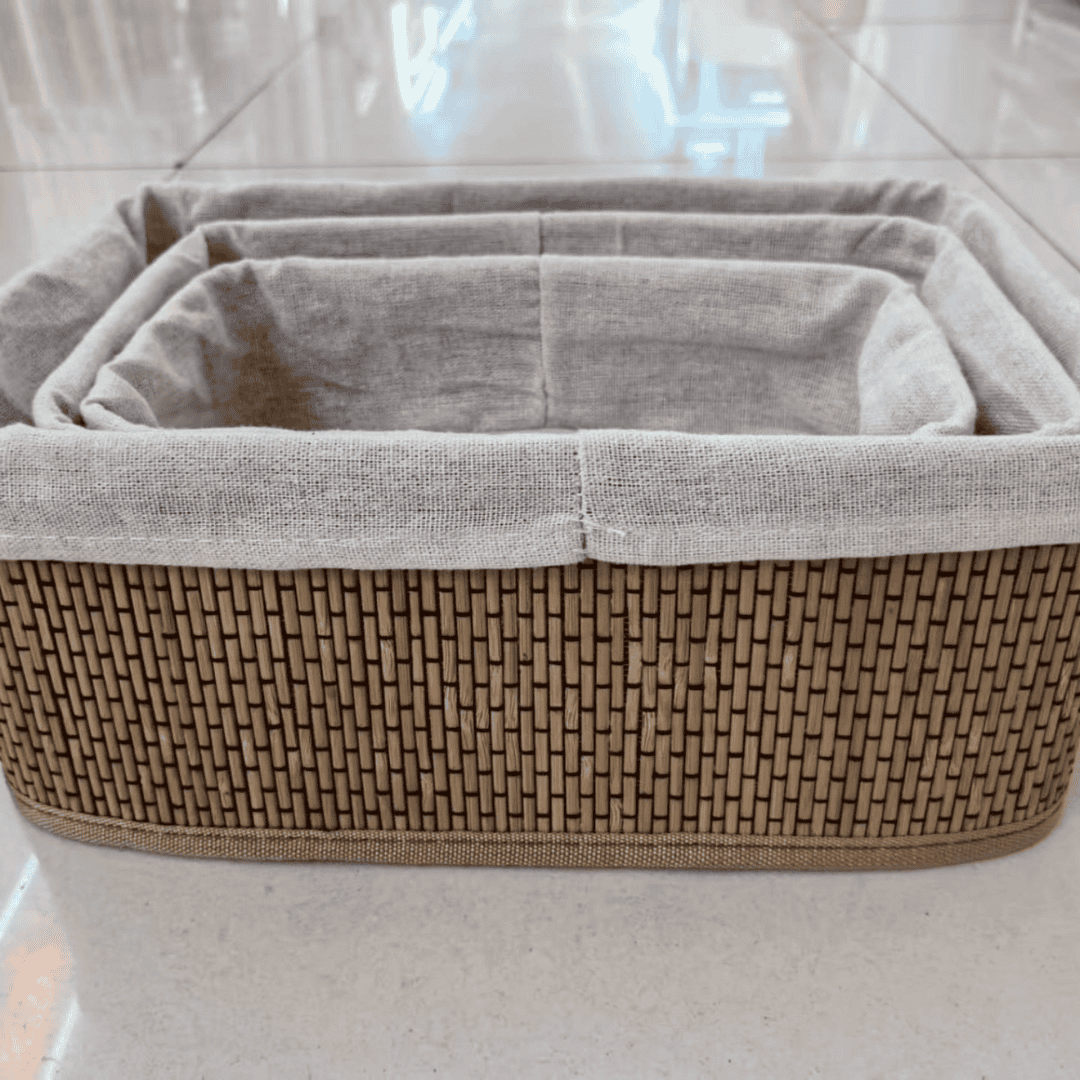 3in1 Wicker Organising Baskets with Covers
