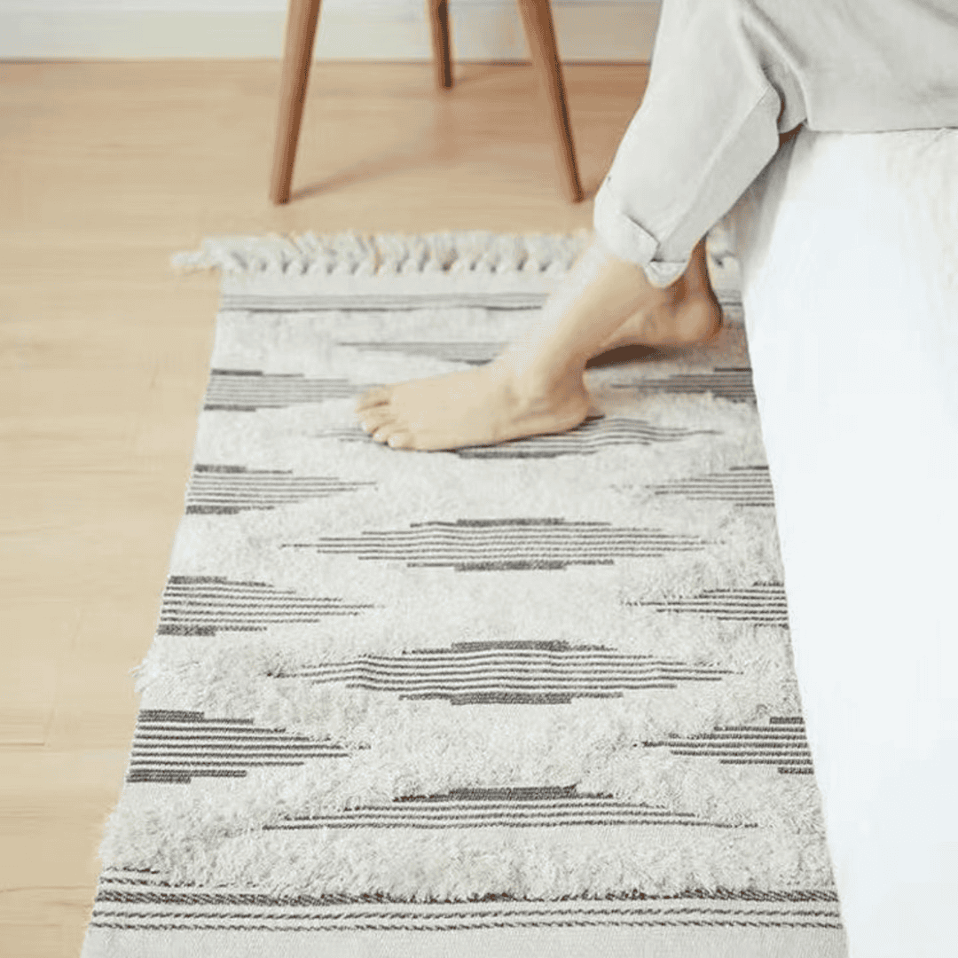 Bohemian Style Bedroom Rug with Tassels