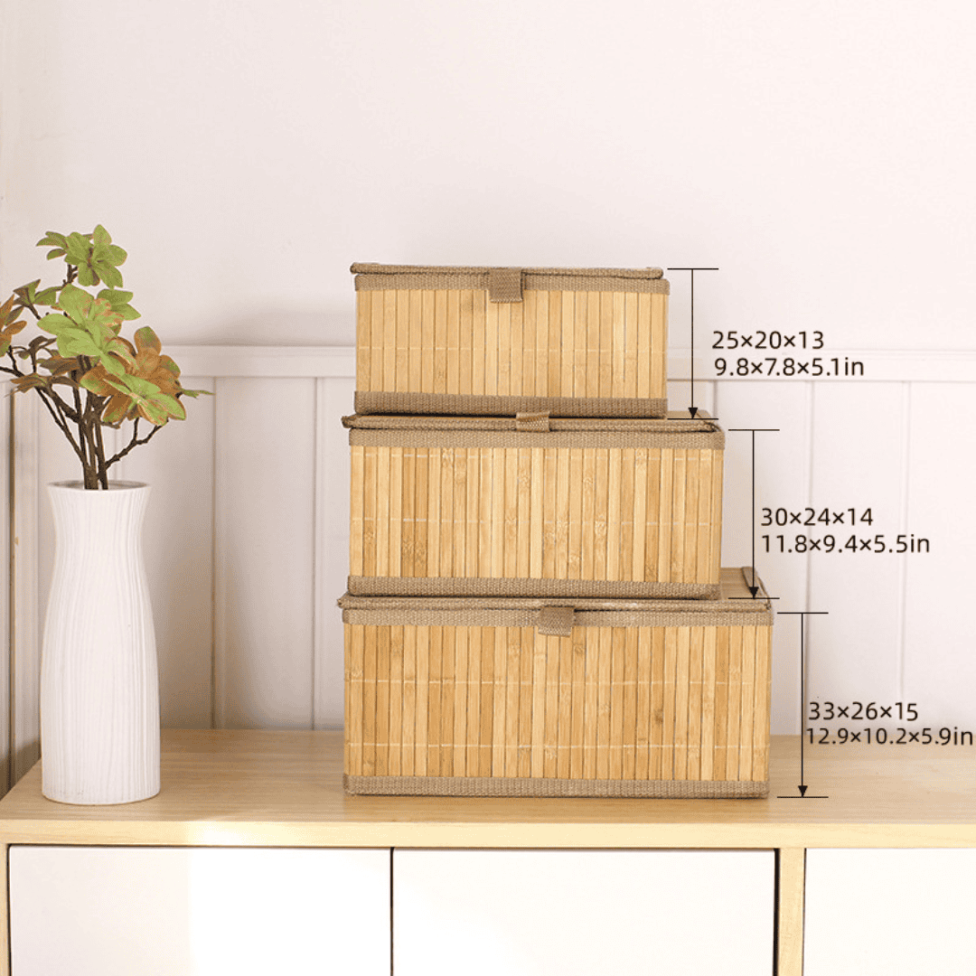 3-in-1 Organizing Wicker Baskets with Cover