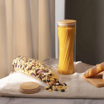 Spaghetti/Cereal Storage Jars with Bamboo Lid