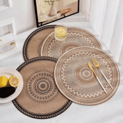 Six-Piece Boho Style Jute Table Placemats