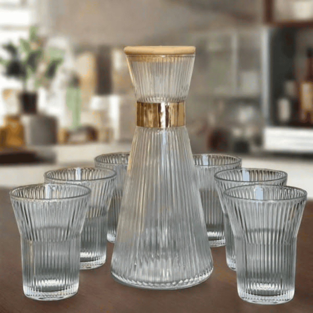 Clear Glass 7Pcs Water Set