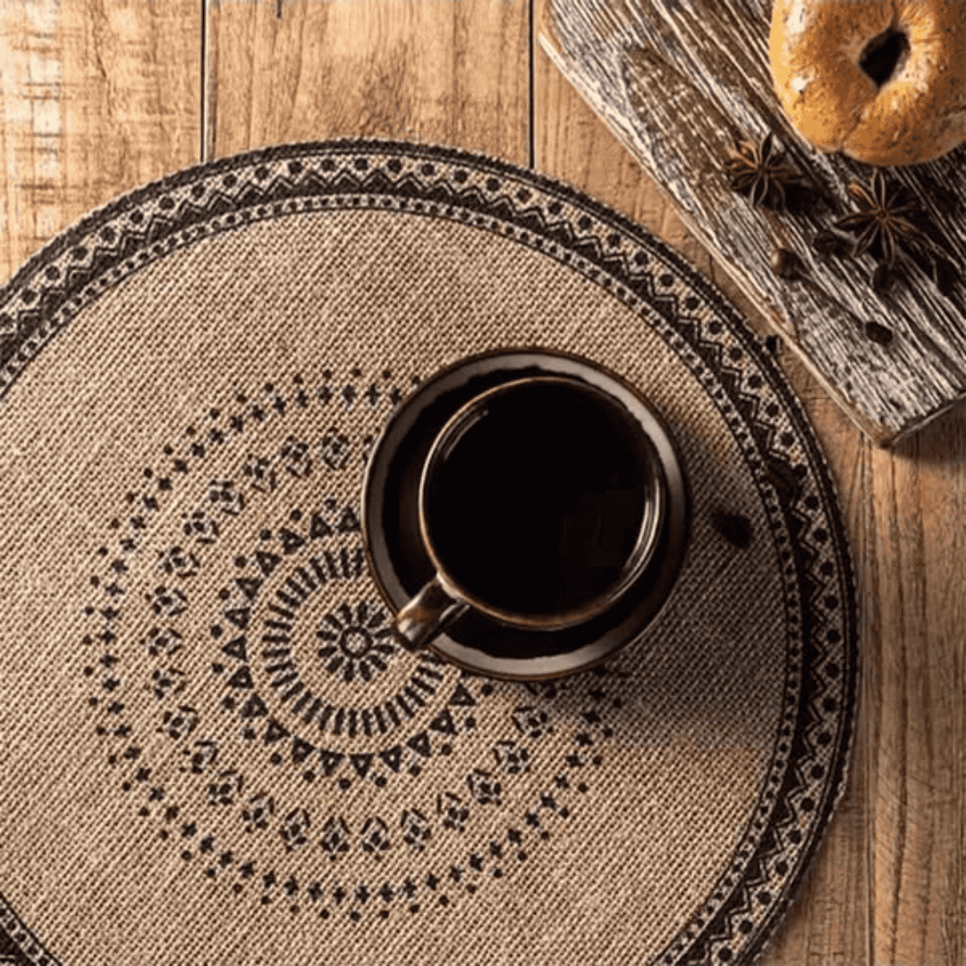 Six-Piece Boho Style Jute Table Placemats
