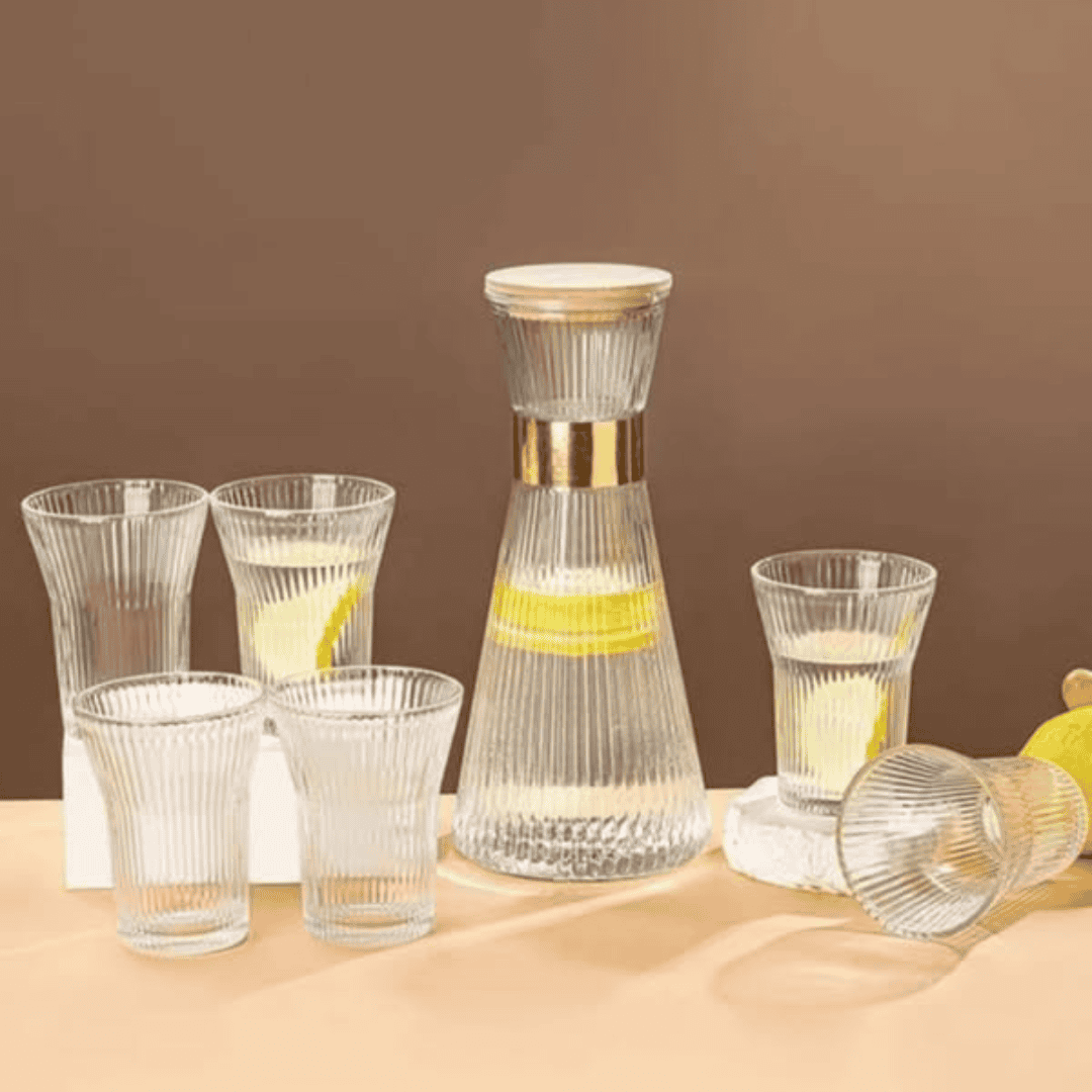 Clear Glass 7Pcs Water Set