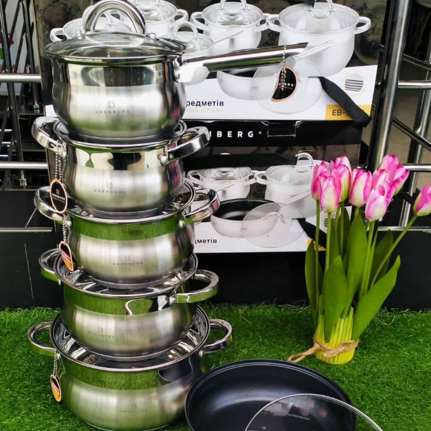 12pcs Edenburg Stainless Steel Cookware Set