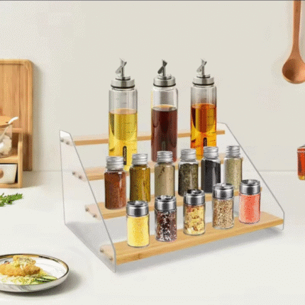 4 Tier Bamboo and Acrylic Multi-Purpose Stand