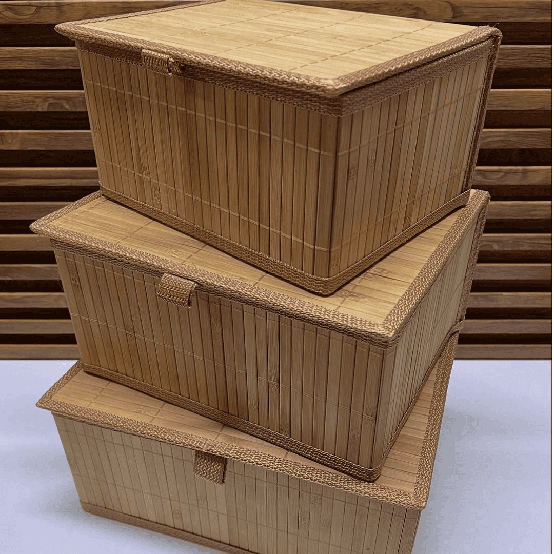 3-in-1 Organizing Wicker Baskets with Cover