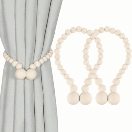 2pcs Magnetic Curtain Binding Straps with Solid Wood