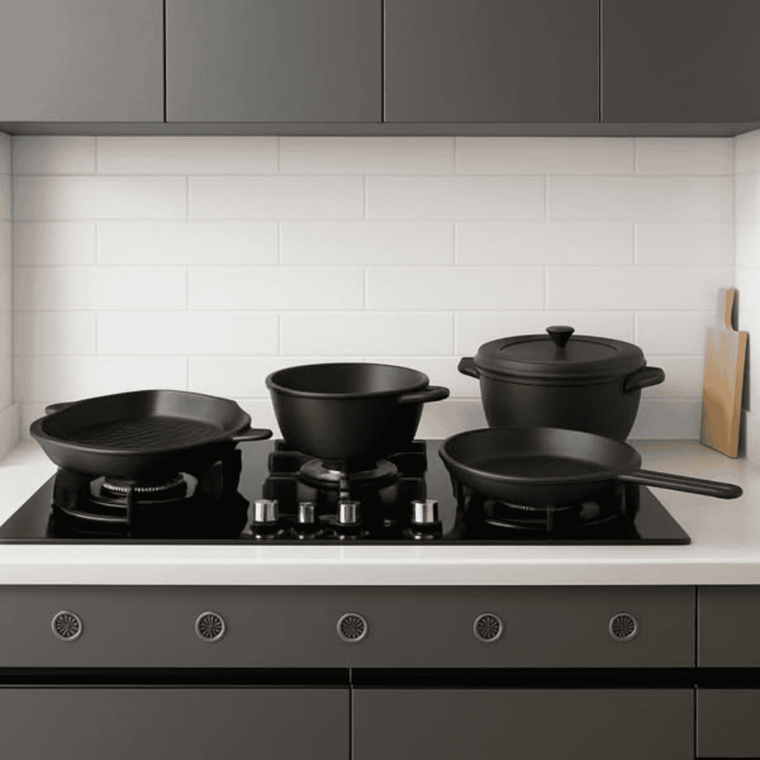 5Pcs Cast Iron Cooking Pots