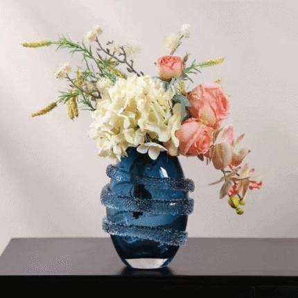 Circular Line Gold Glass Vase