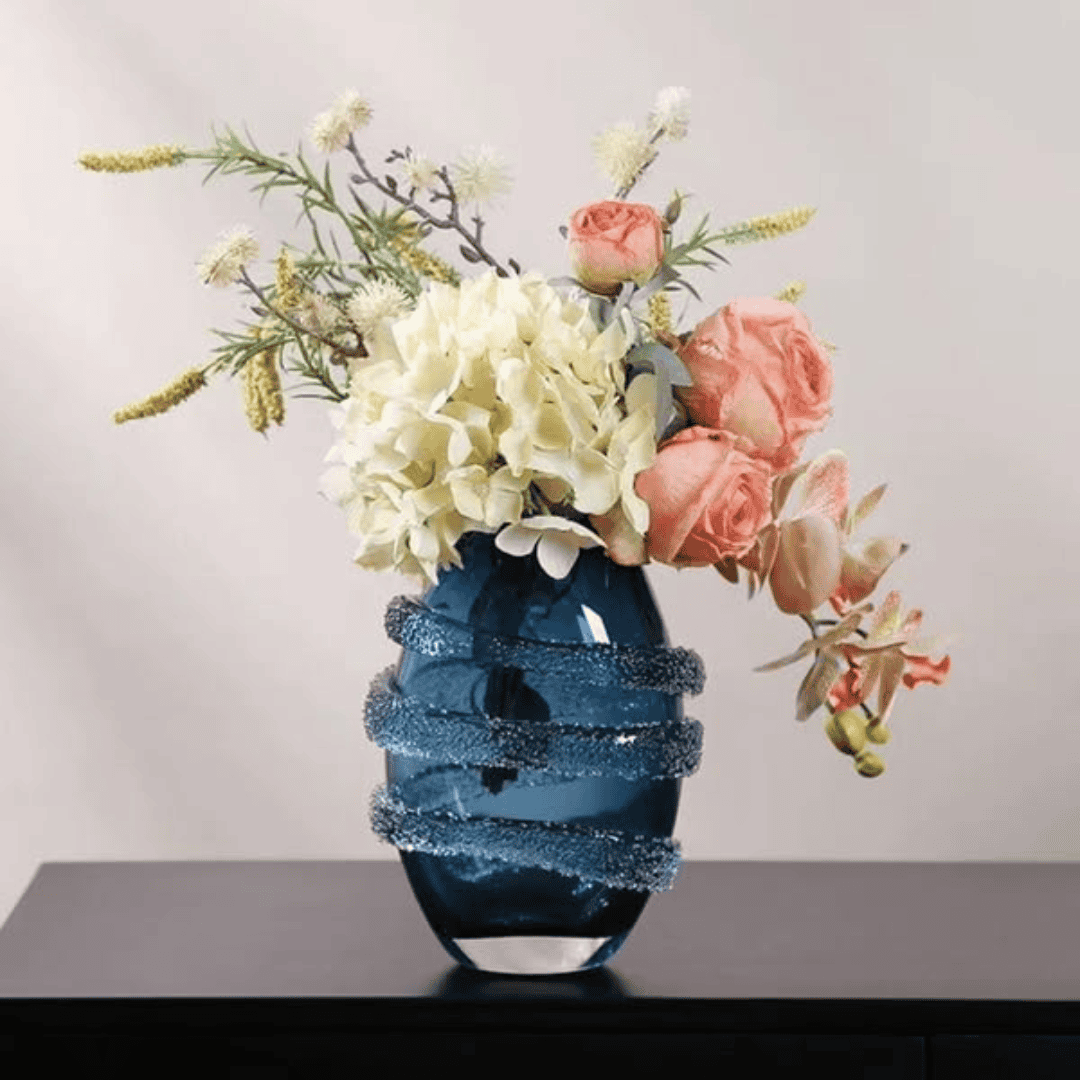 Circular Line Gold Glass Vase