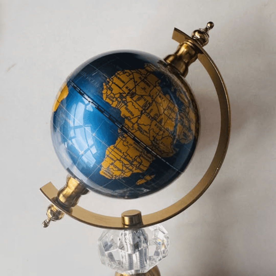 World Globe Marble Base Home/Office Decor Ornament Gift