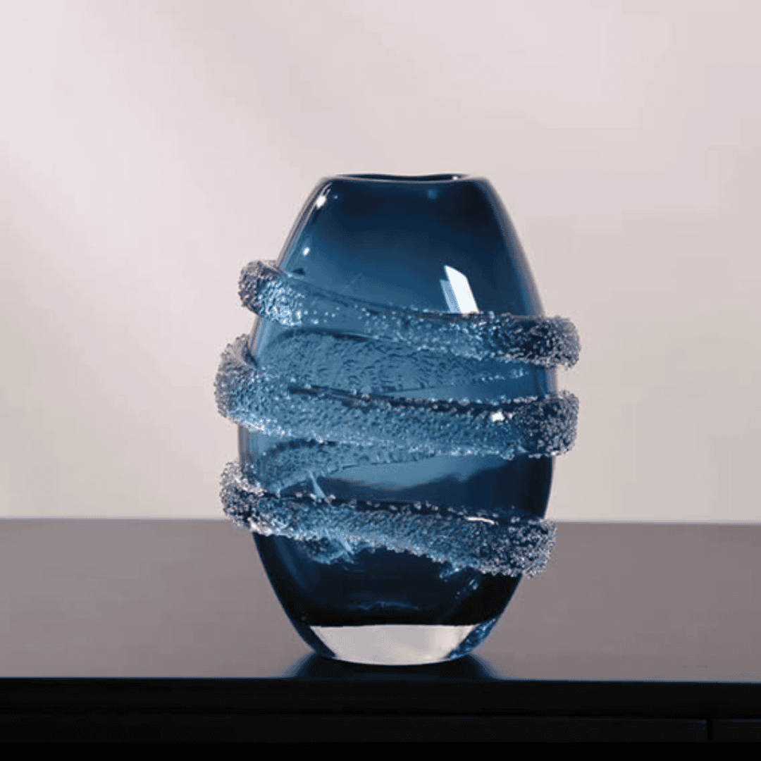 Circular Line Gold Glass Vase