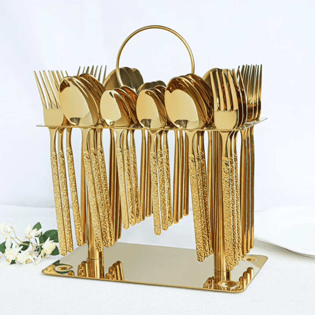 36pcs Gold Cutlery Set