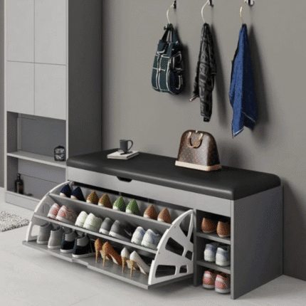 Bucket Flip Shoe Cabinet with Seat Changing Stool Bench