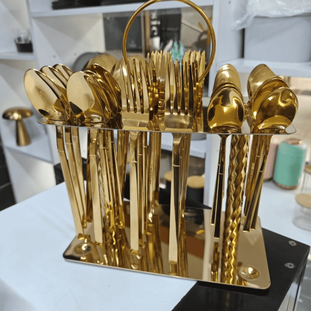 36pcs Gold Cutlery Set