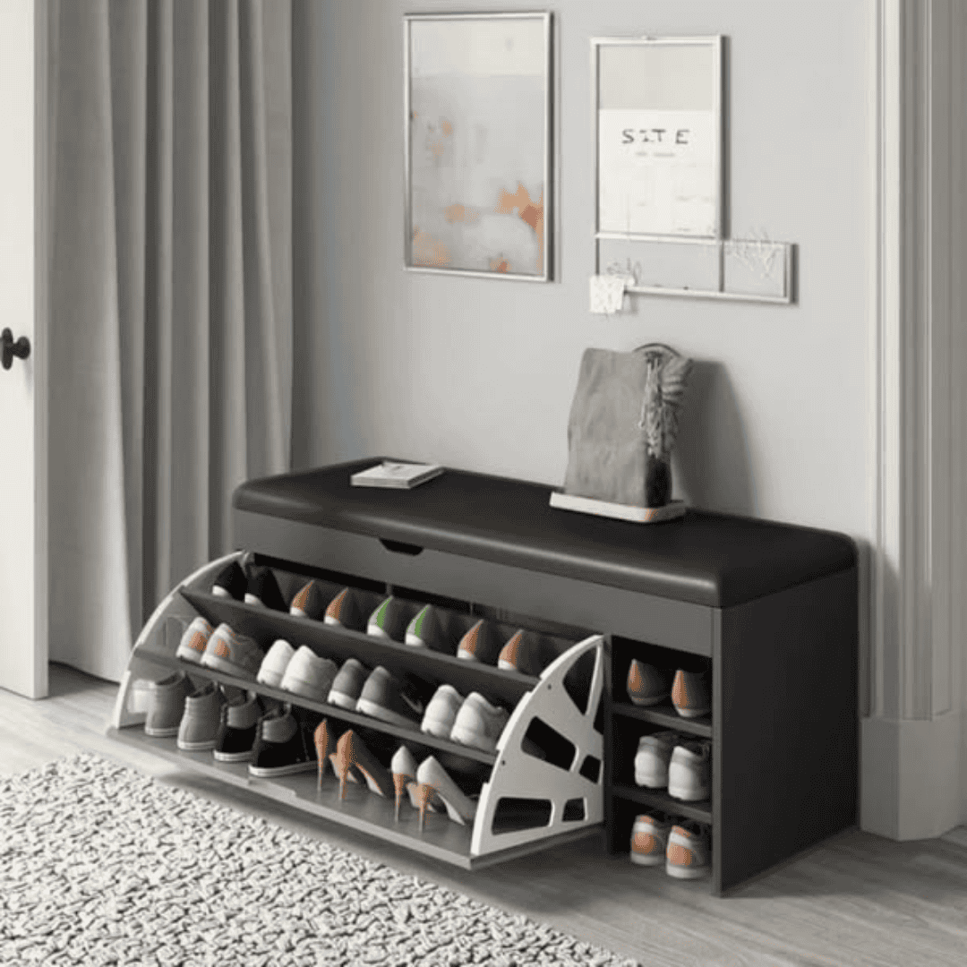 Bucket Flip Shoe Cabinet with Seat Changing Stool Bench