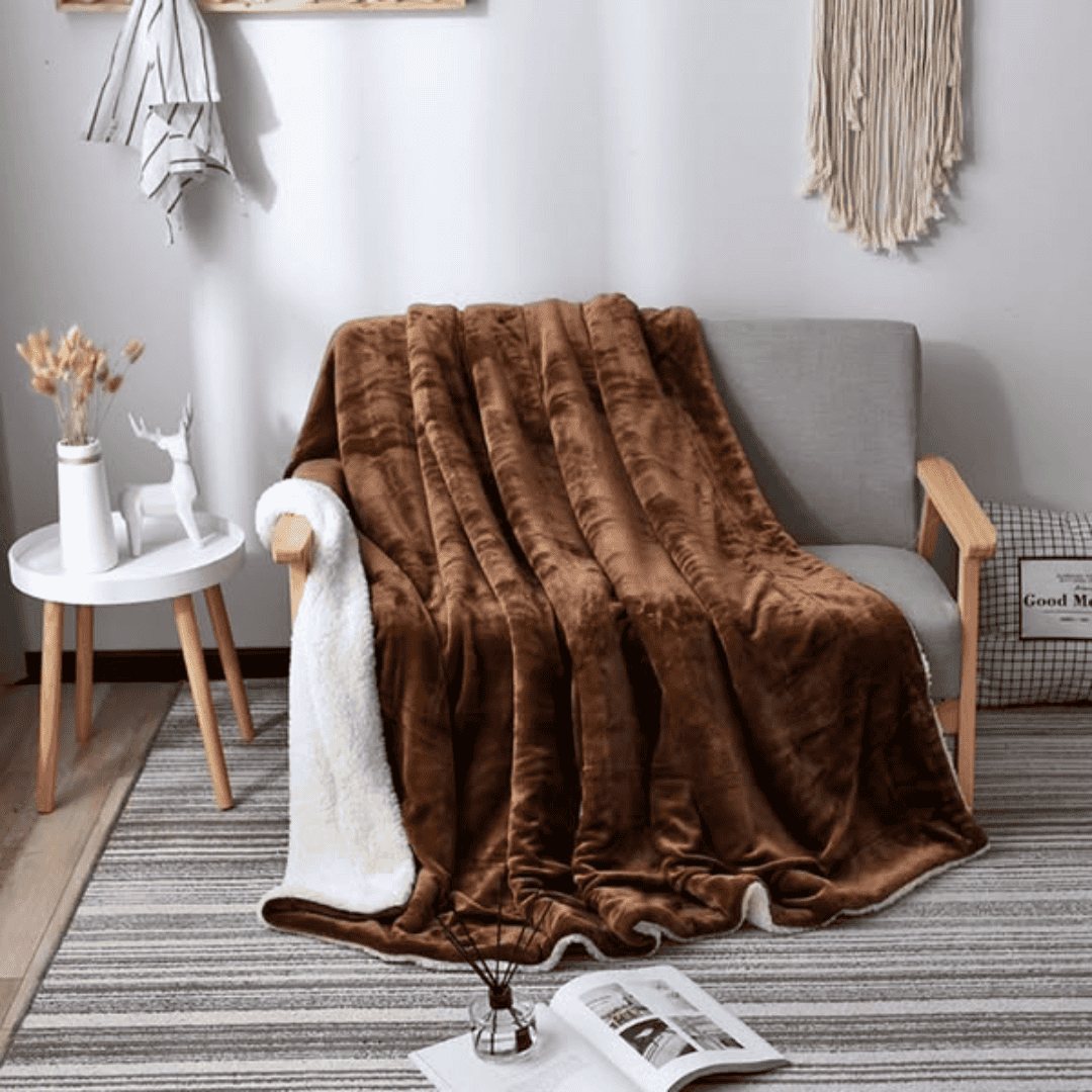Double Layer Sherpa Throw Blanket