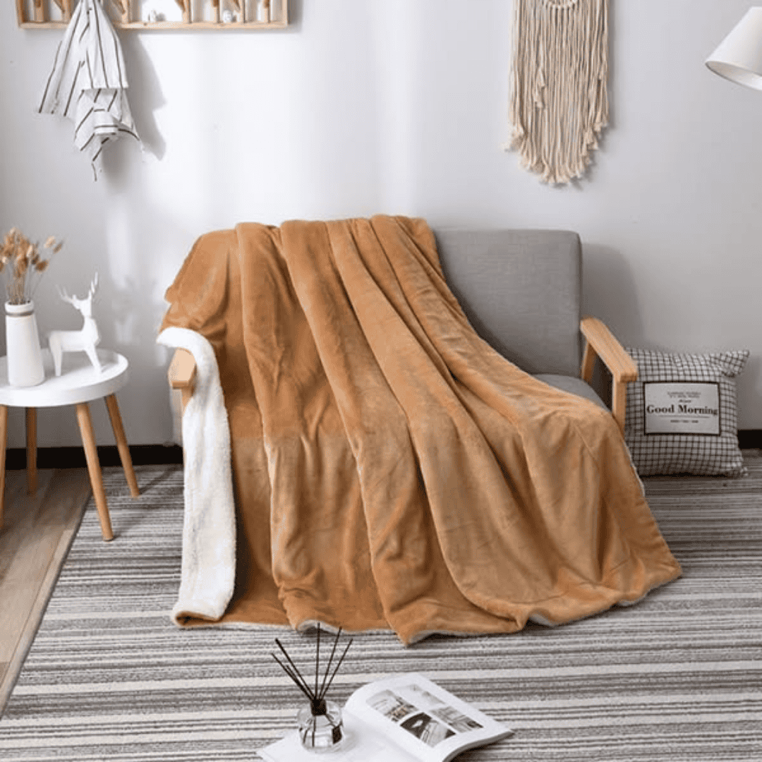 Double Layer Sherpa Throw Blanket