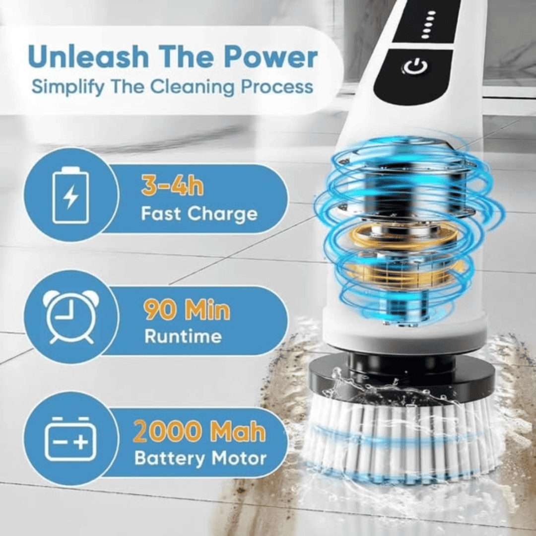 Rechargeable 7-in-1 Spin Scrubber Brush