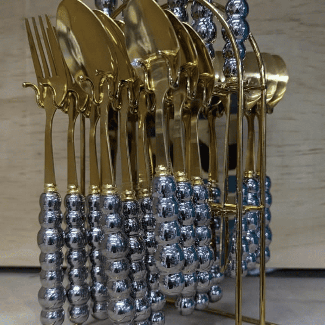 24Pcs Gold Cutlery Set