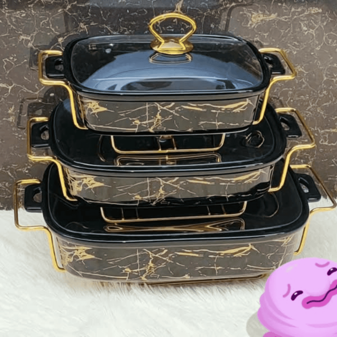 3pcs Ceramic Chafing Dishes