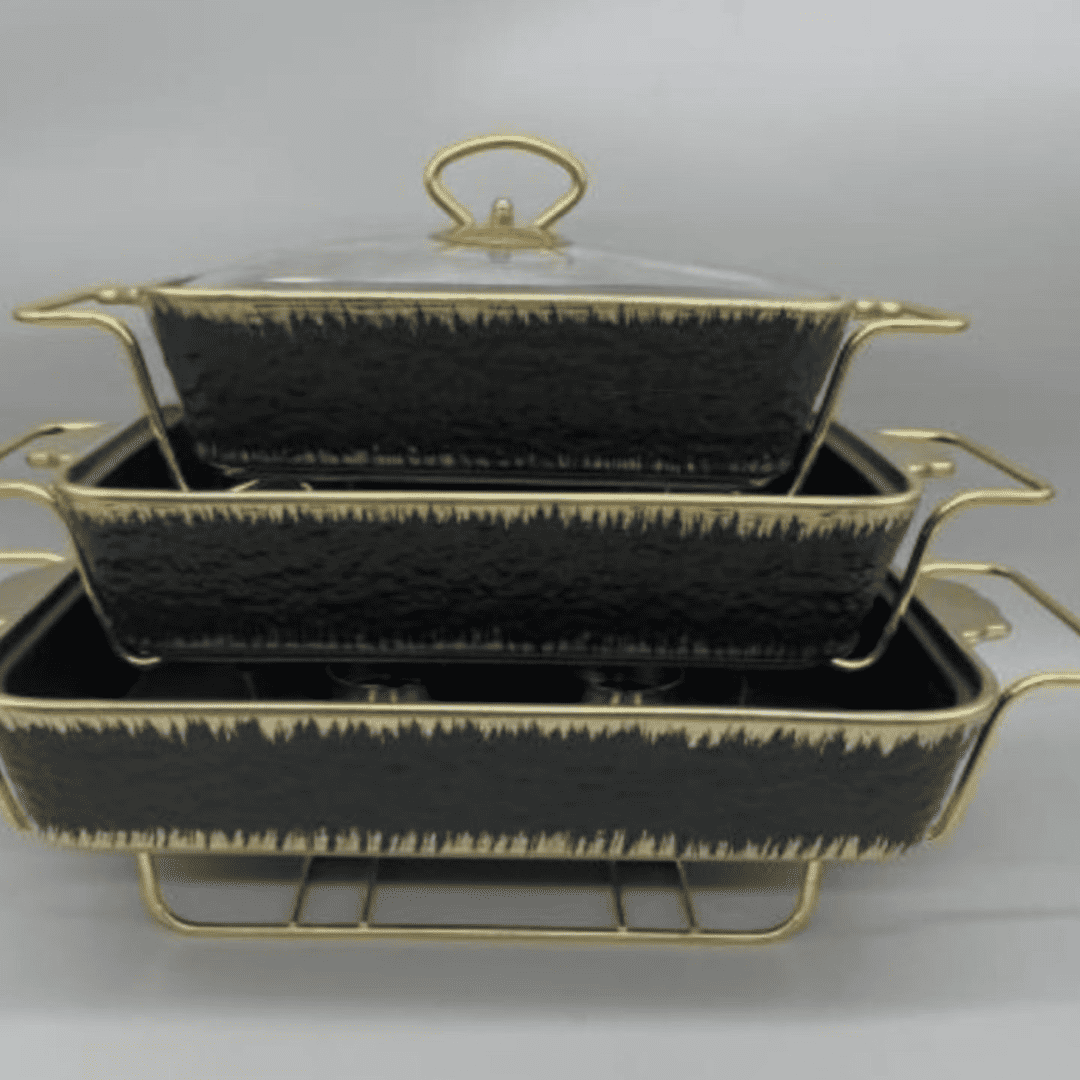 3pcs Ceramic Chafing Dishes