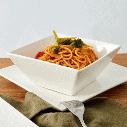 White Square Dinner Set