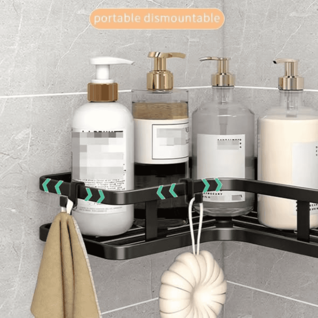 2 Pcs Corner Carbon Steel Shower Caddy