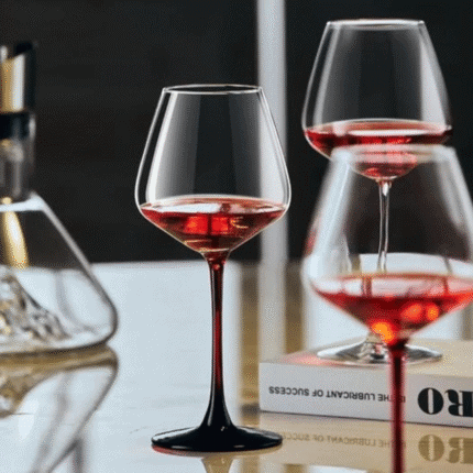 6Pcs Burgundy Crystal Wine Glass