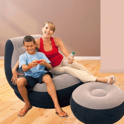 Inflatable Seat with Foot Rest and Manual Pump