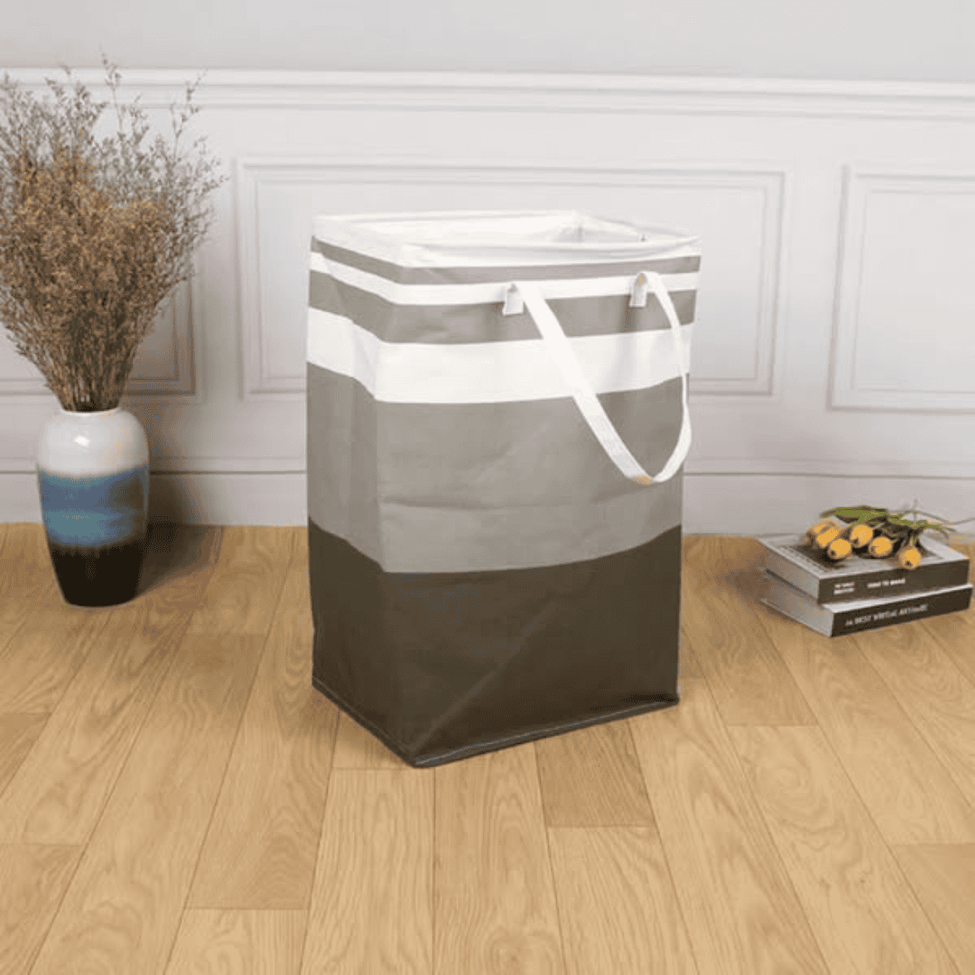 Collapsible Large Capacity Laundry Basket with Steel Handle