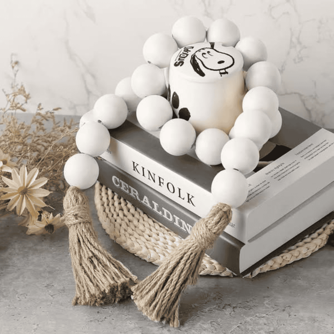 Wooden Beads Garland with Tassels