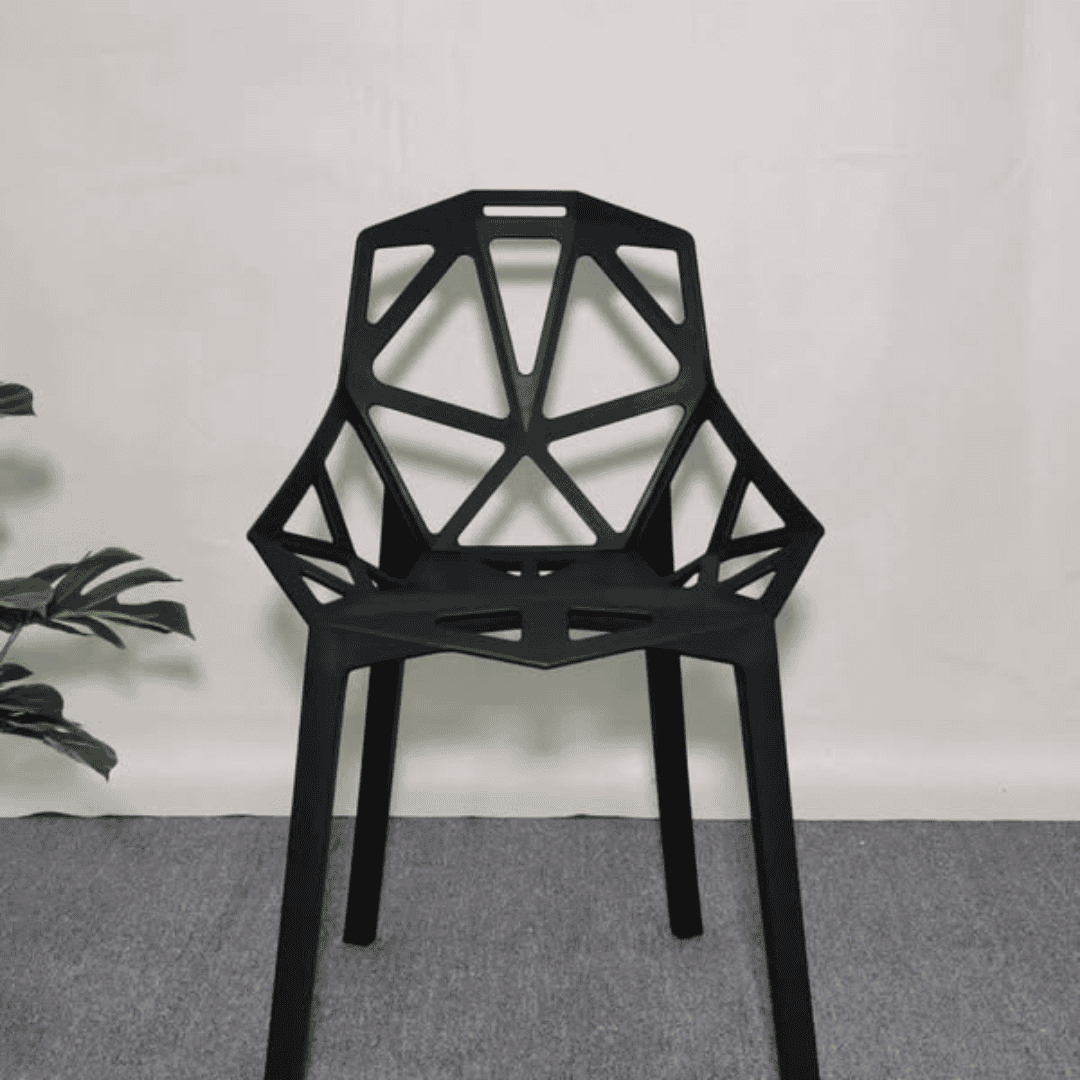 Geometric Pattern Plastic Chairs