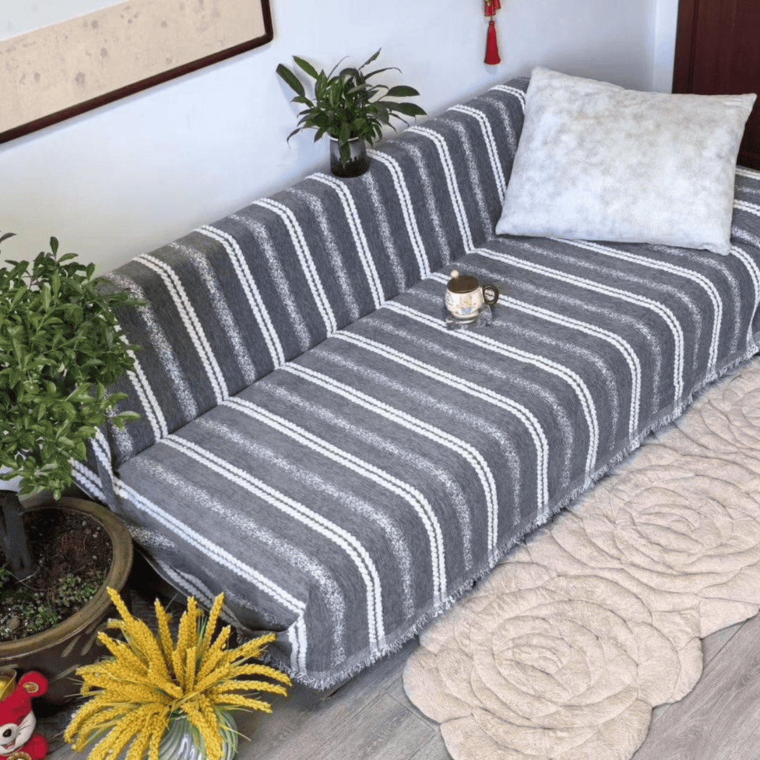 7-Seater Reversible Chenille Cotton Sofa Covers