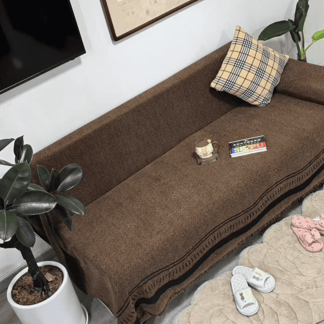 7-Seater Reversible Chenille Cotton Sofa Covers