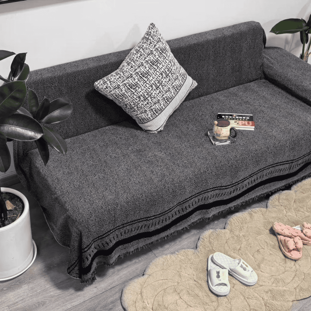 7-Seater Reversible Chenille Cotton Sofa Covers