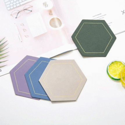 6Pcs PU Leather Coasters