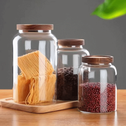Borosilicate Glass Storage Jar with Acacia Lid