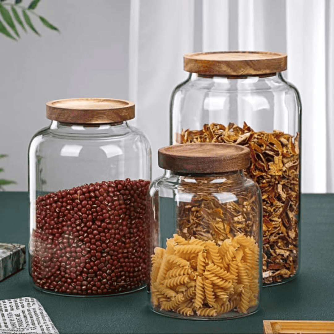 Borosilicate Glass Storage Jar with Acacia Lid